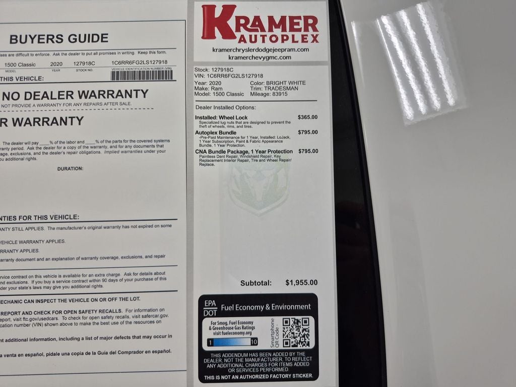 2020 RAM 1500 Classic Tradesman