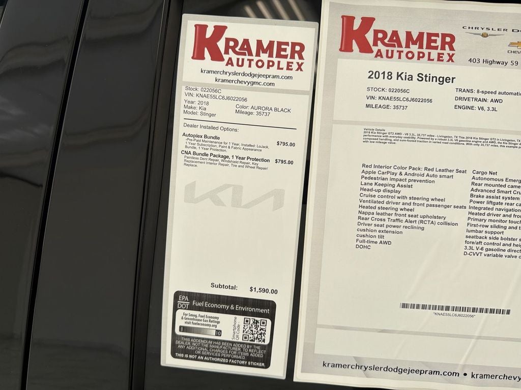 2018 Kia Stinger GT2