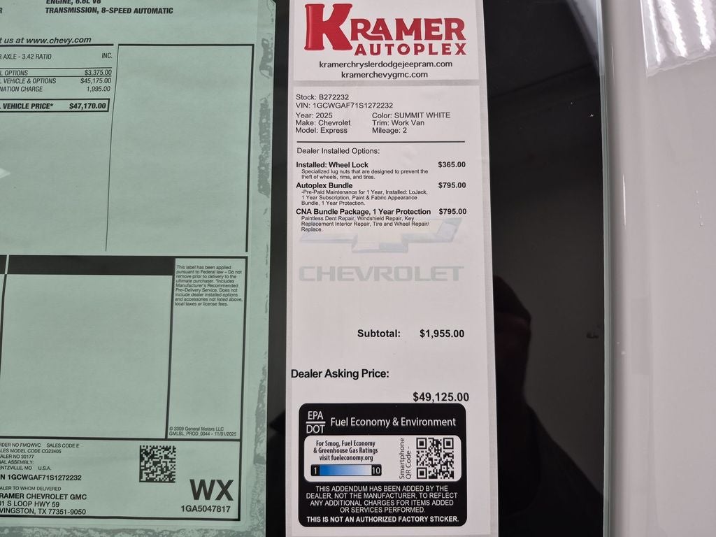 2025 Chevrolet Express Cargo 2500 WT