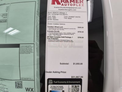 2025 GMC Savana Cargo 2500 Work Van