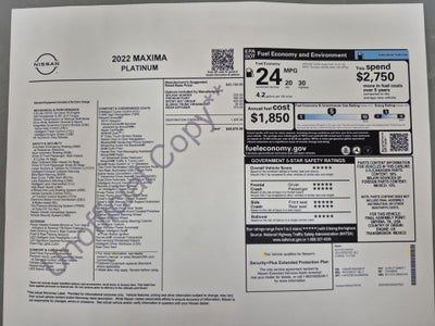 2022 Nissan Maxima Platinum