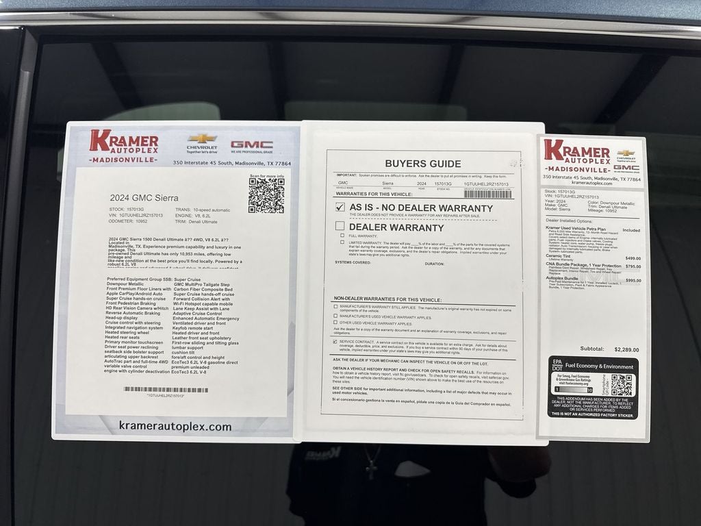 2024 GMC Sierra 1500 4WD Crew Cab Short Box Denali Ultimate