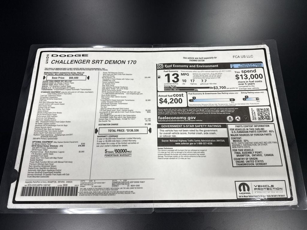 2023 Dodge Challenger SRT Demon