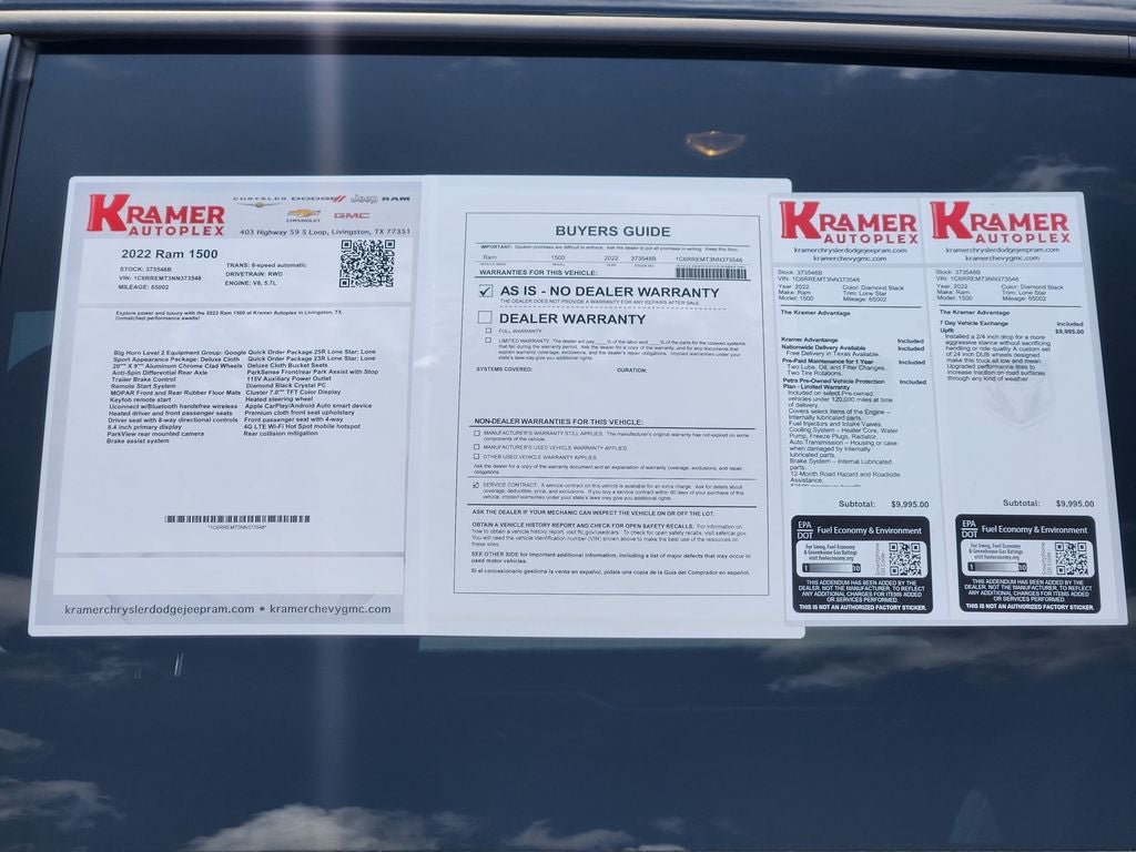 2022 RAM 1500 Lone Star Crew Cab 4x2 6'4" Box