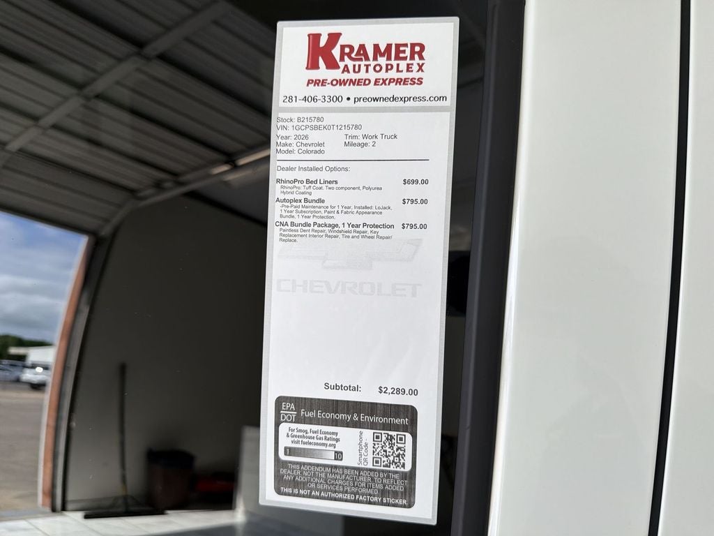 2026 Chevrolet Colorado WT