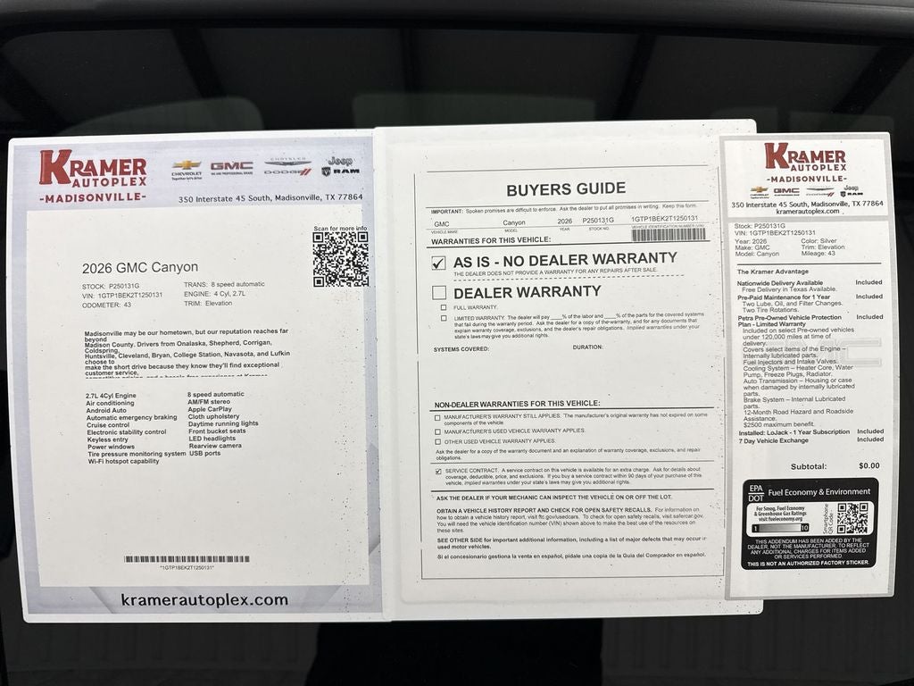 2026 GMC Canyon Elevation