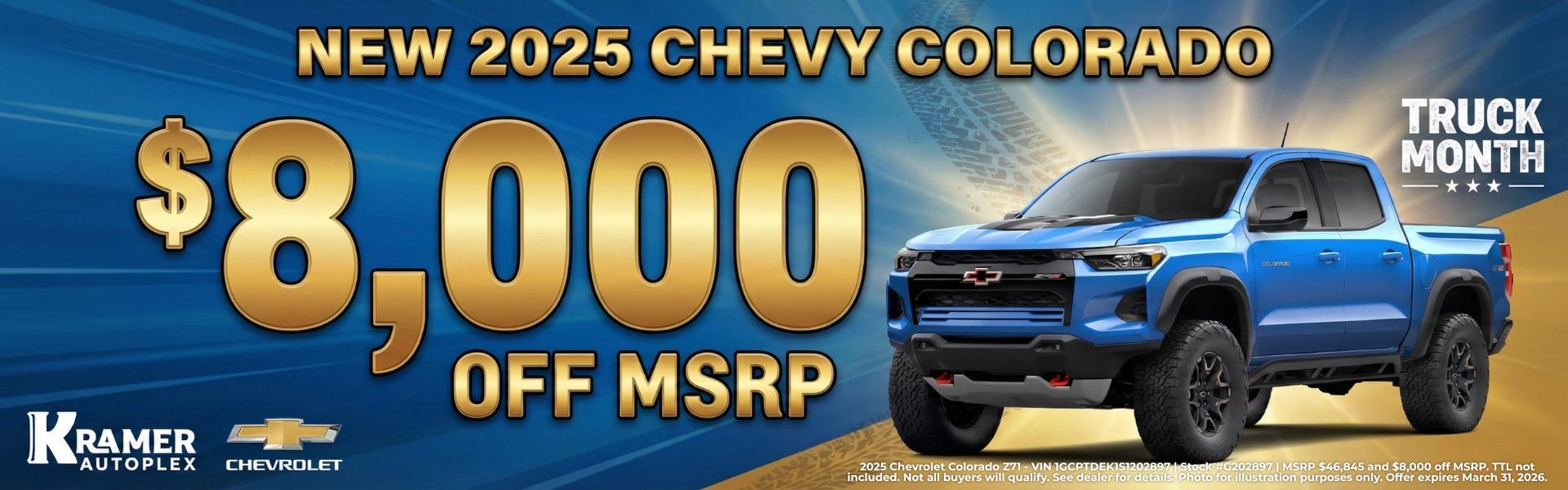 Kramer Chevrolet Madisonville March Incentives