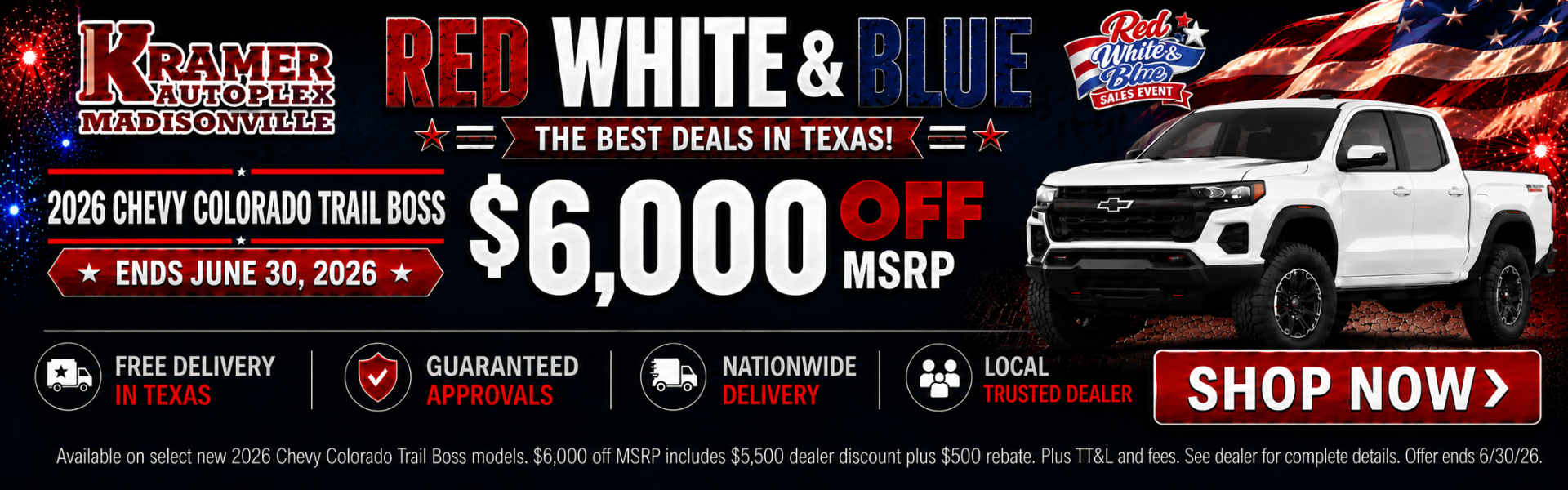 Kramer Chevy Madisonville June Incentives