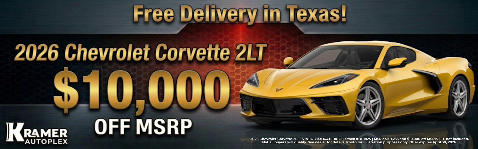 Kramer Chevrolet Madisonville April Incentives