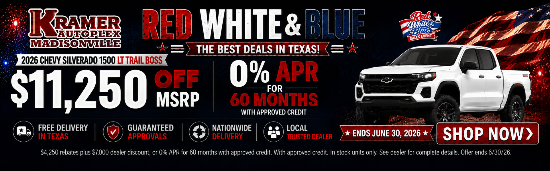 Kramer Chevy Madisonville June Incentives