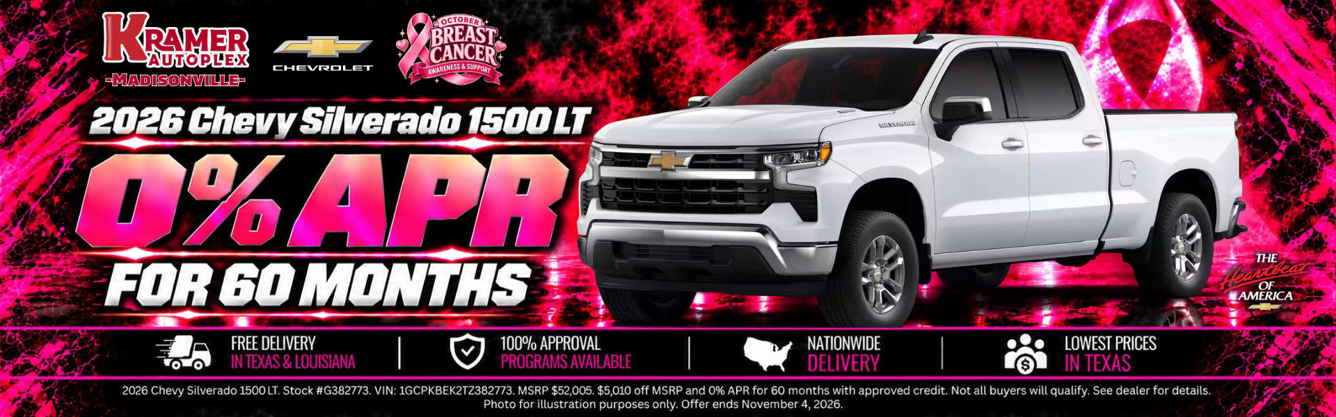 Kramer Chevrolet Madisonville October 2026 Incentives