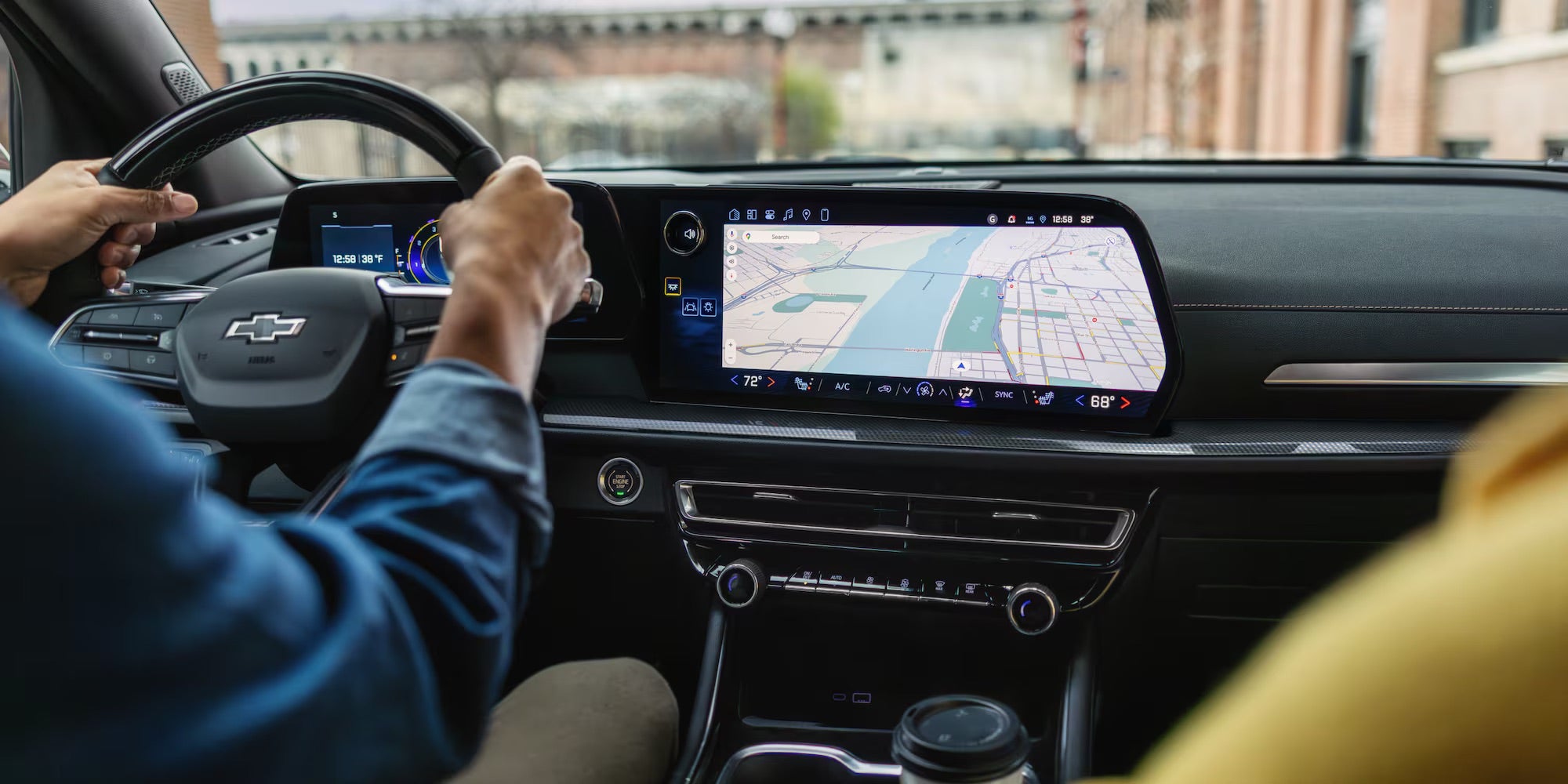 2027 Chevrolet Traverse dashboard, steering wheel and 17.7-inch touchscreen