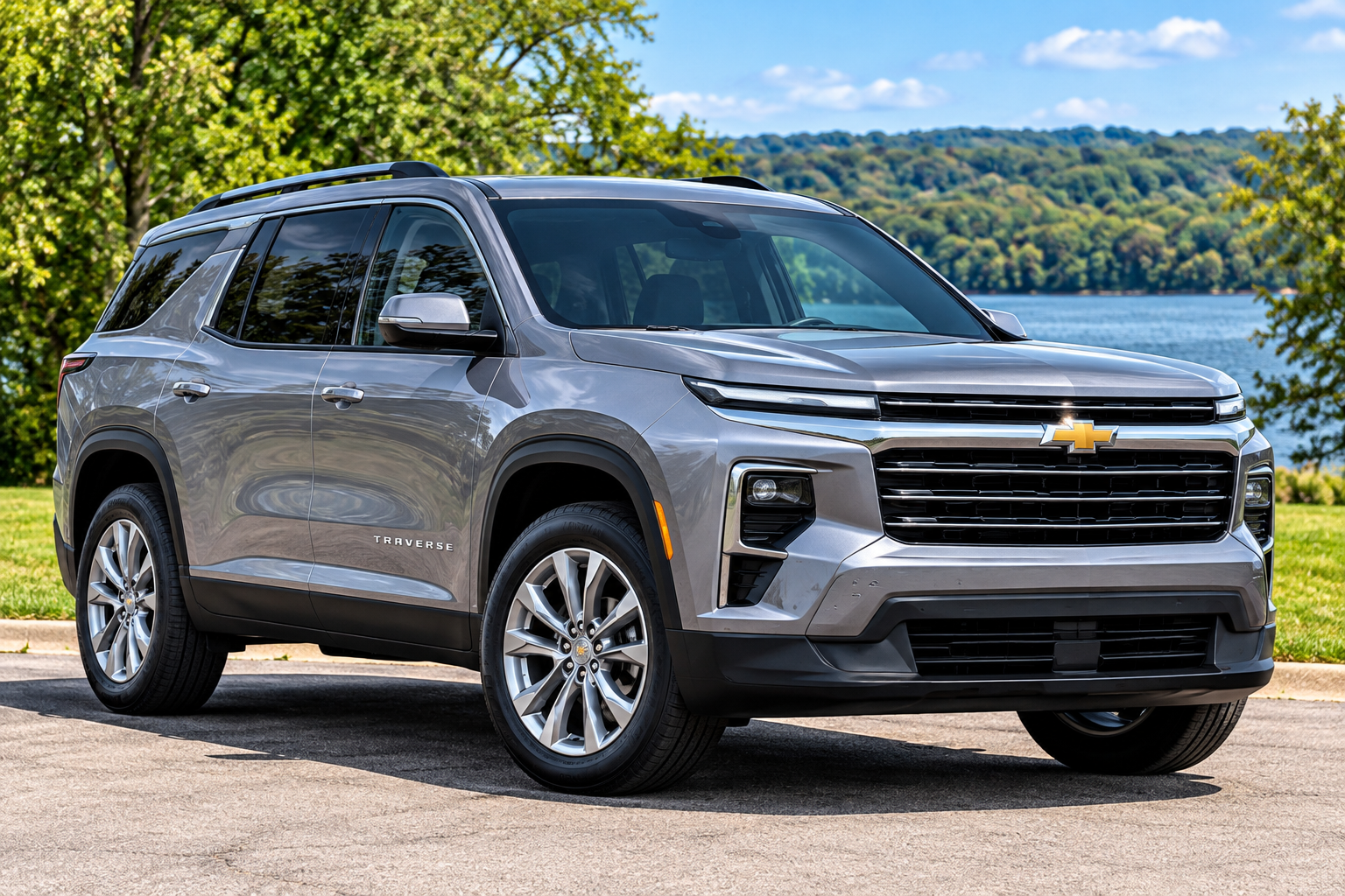 2027 Chevrolet Traverse front three-quarter view