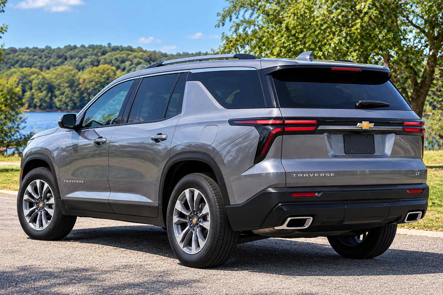 2027 Chevrolet Traverse LT rear three-quarter view