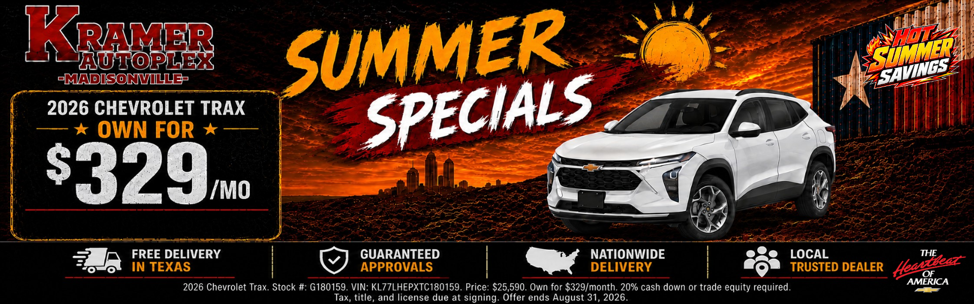Kramer Chevy Madisonville August Incentives