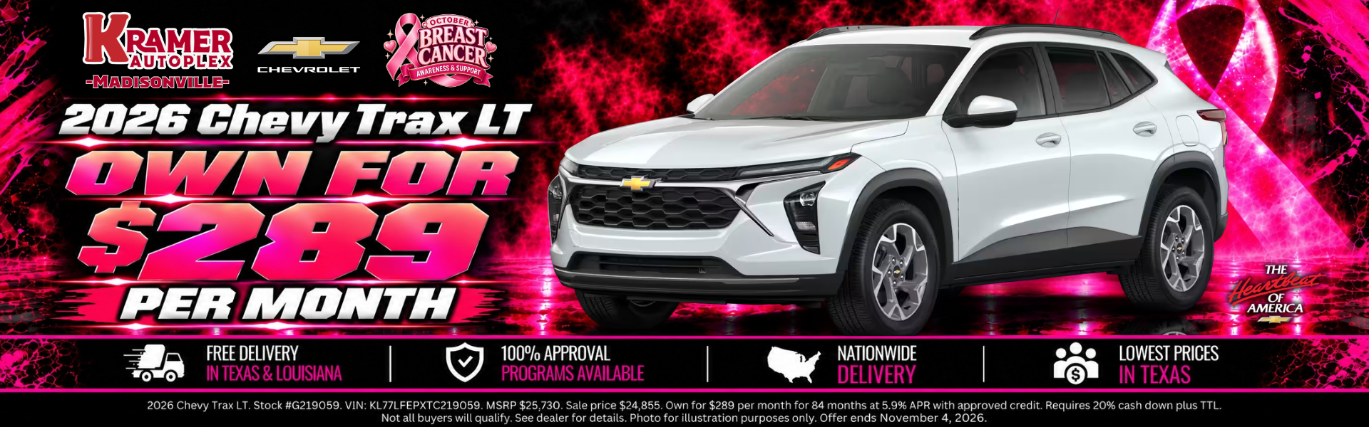 Kramer Chevrolet Madisonville October 2026 Incentives