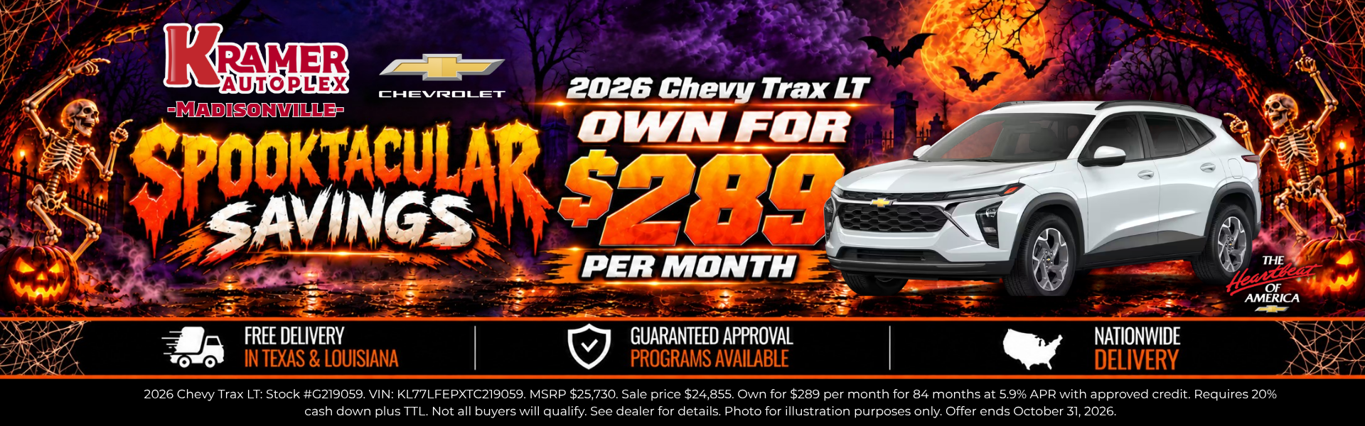 Kramer Chevrolet Madisonville October 2026 Incentives